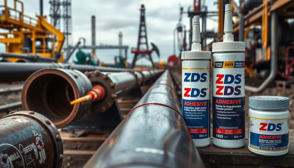 Adhesives for repairing pipelines in the petroleum industry