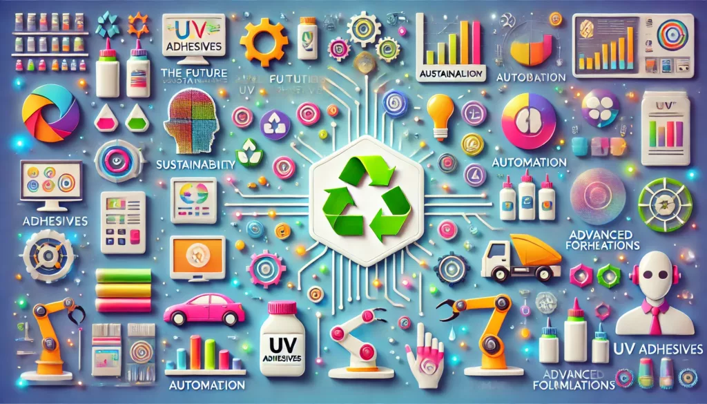 A conceptual infographic depicting future trends, including sustainability, automation, and advanced formulations.