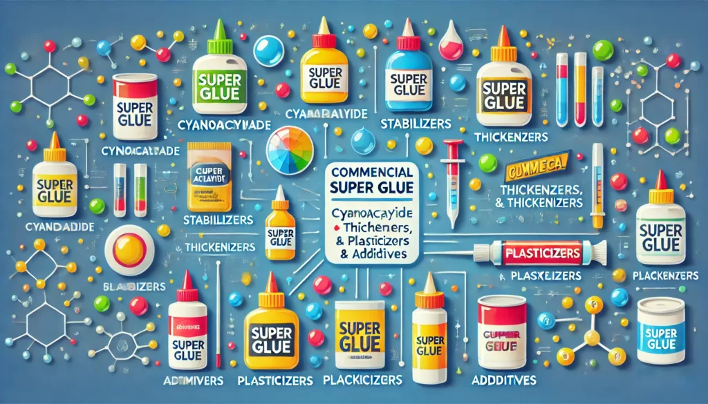 Ingredients breakdown of commercial super glue and their functions