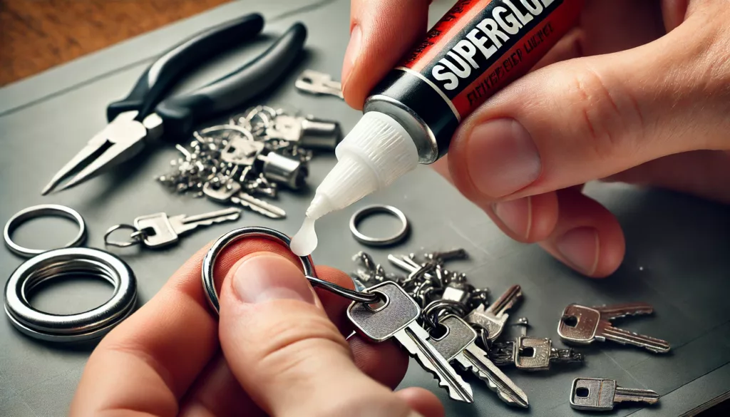 Superglue bonding metal parts quickly