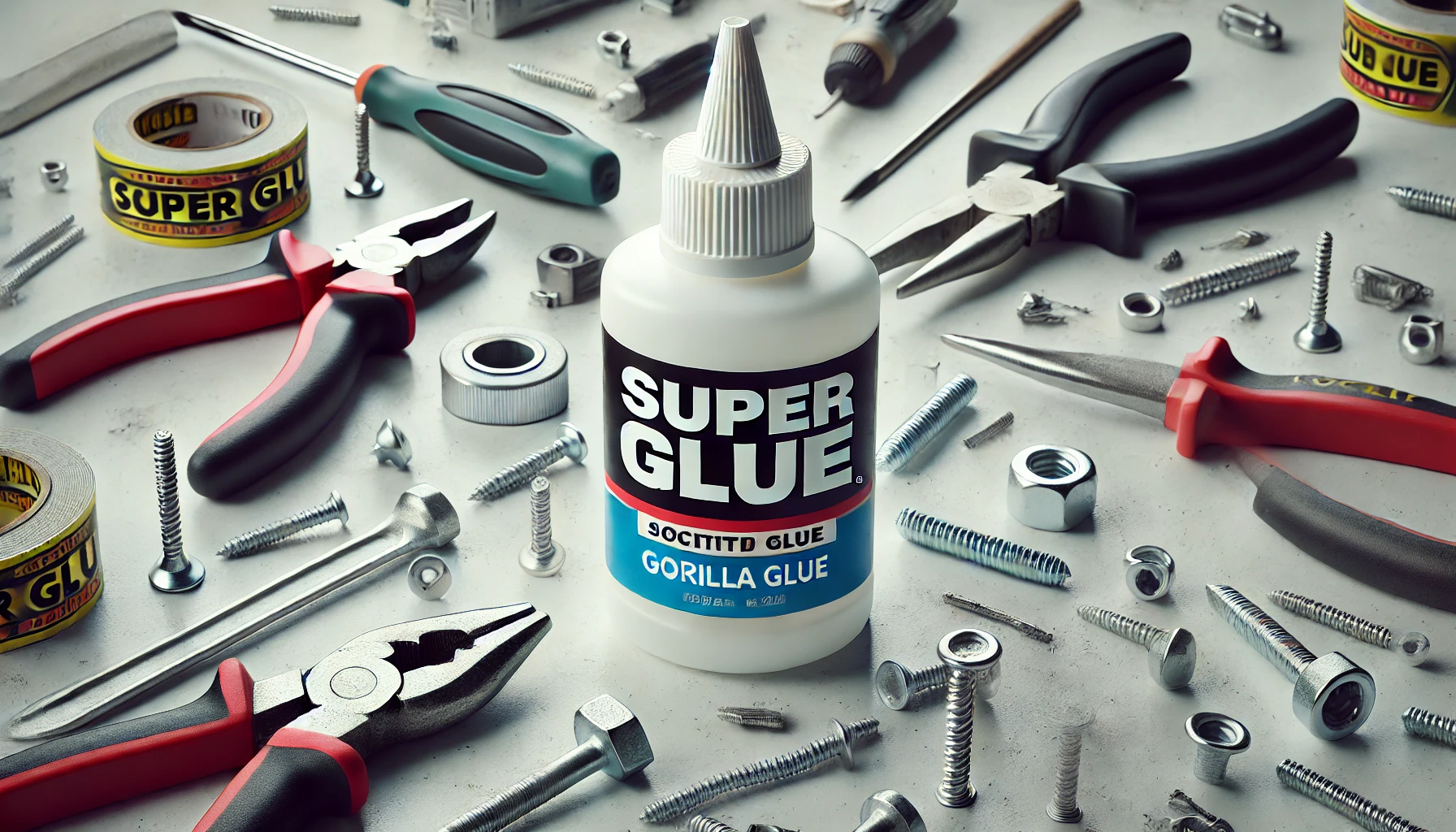 A bottle of the strongest commercially available super glue with repair tools